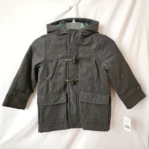 Carter's Toggle Peacoat Boys M/5-6 NWT Grey Long Hooded Insulated Zip Snap